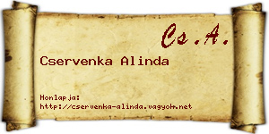 Cservenka Alinda névjegykártya